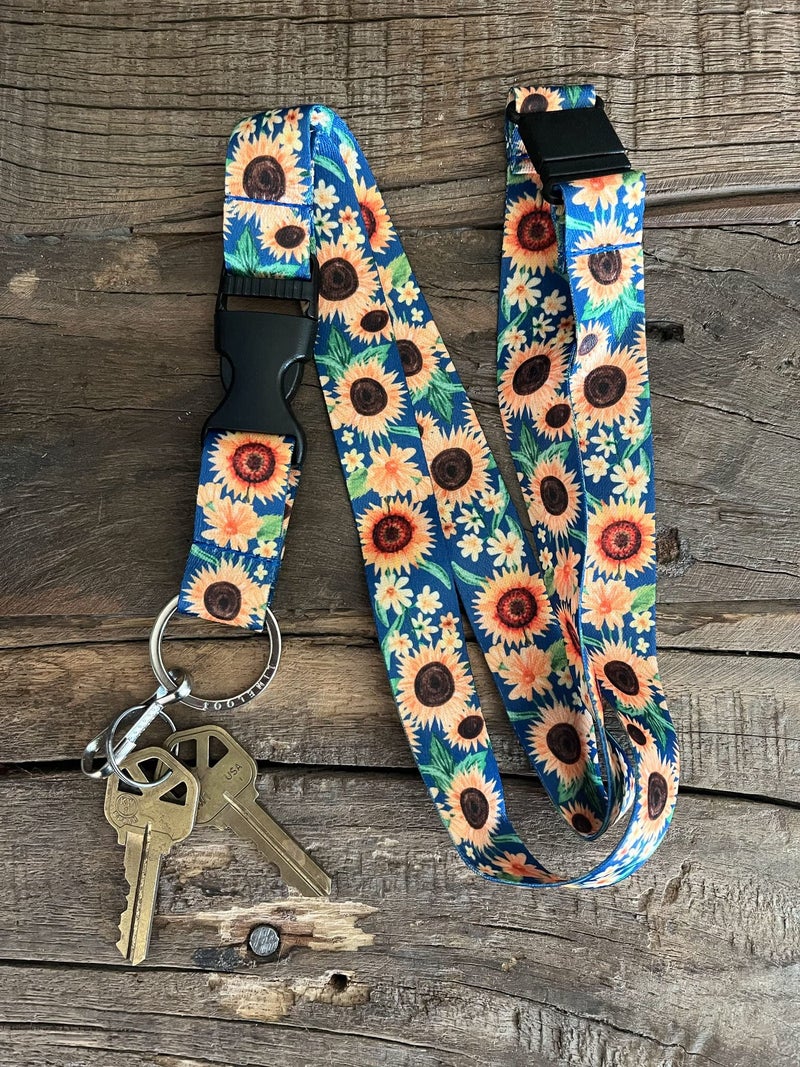 Limeloot Sunflower Lanyard with Safety Breakaway Clasp, Quick Release Buckle, and Flat Ring. - Image 4